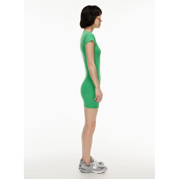 NWT Aritzia WILFRED FREE Go-To Grey Ribbed Jersey Mini T-Shirt Dress, Size M - Picture 11 of 13